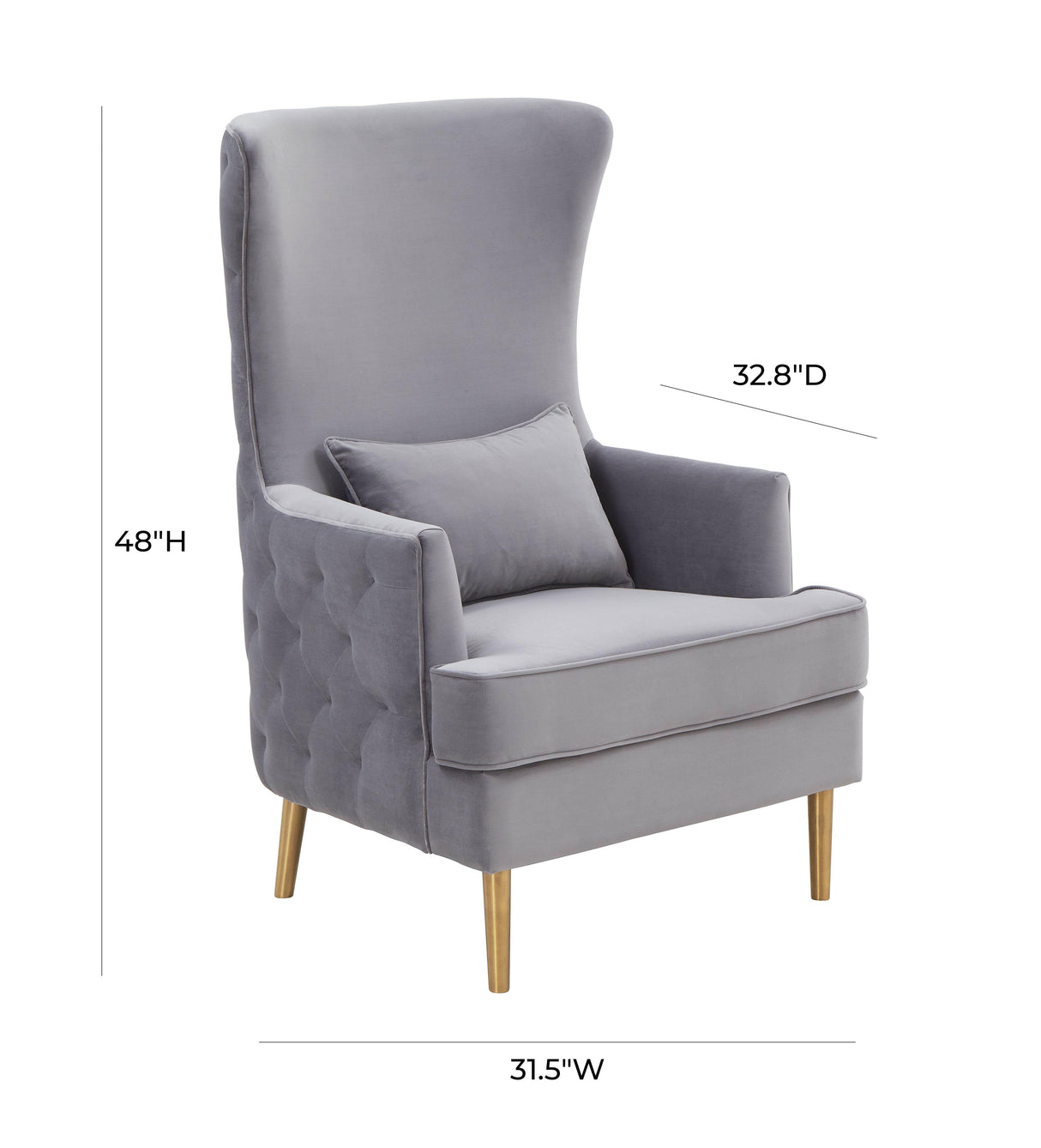 Alina Performance Velvet Tall Tufted Back Chair