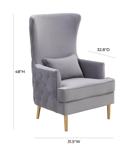 Alina Performance Velvet Tall Tufted Back Chair by TOV Furniture at Eve Furniture