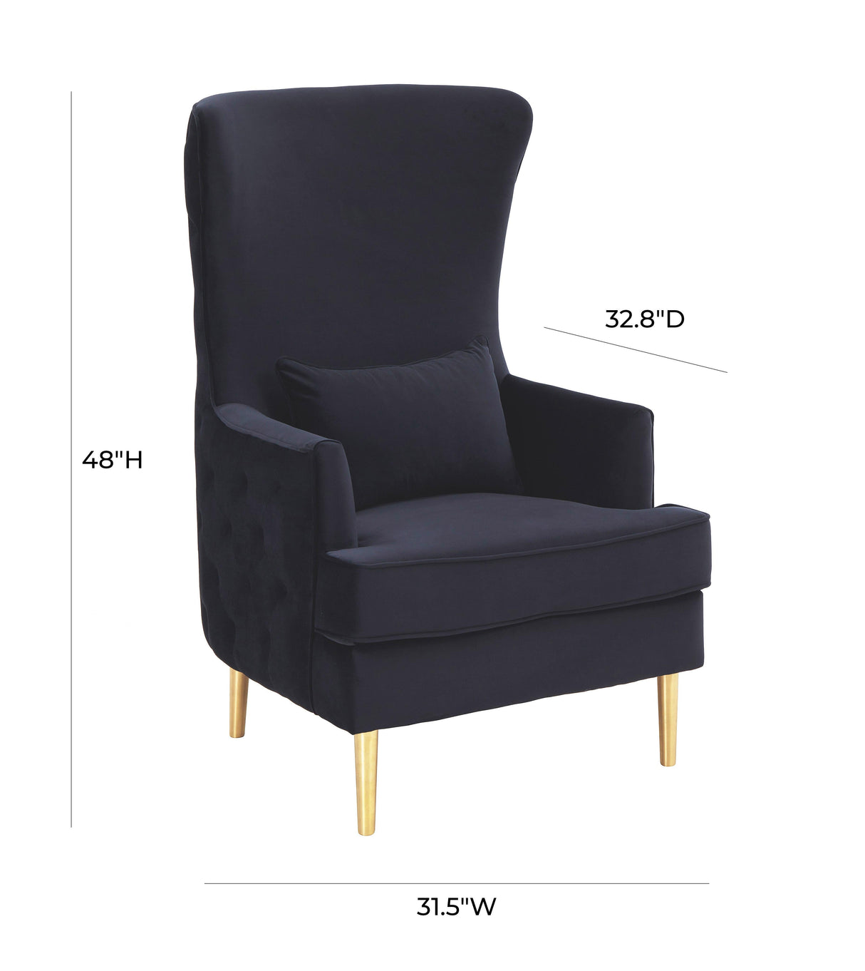 Alina Performance Velvet Tall Tufted Back Chair