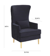 Alina Performance Velvet Tall Tufted Back Chair