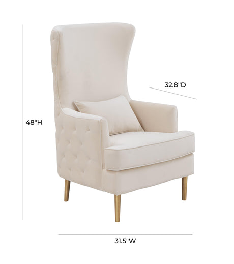 Alina Performance Velvet Tall Tufted Back Chair by TOV Furniture at Eve Furniture