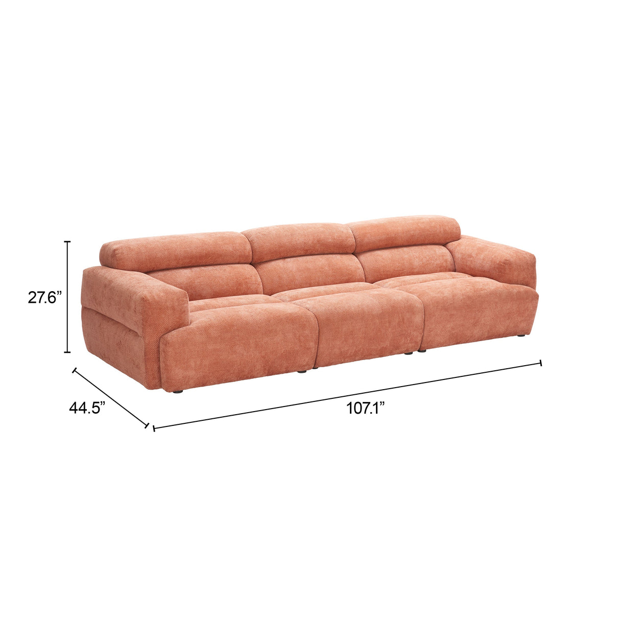 Alis Orange Modular Sectional by Zuomod at Eve Furniture