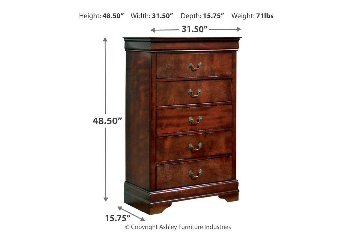 Alisdair Reddish Brown Chest of Drawers by Ashley at Eve Furniture