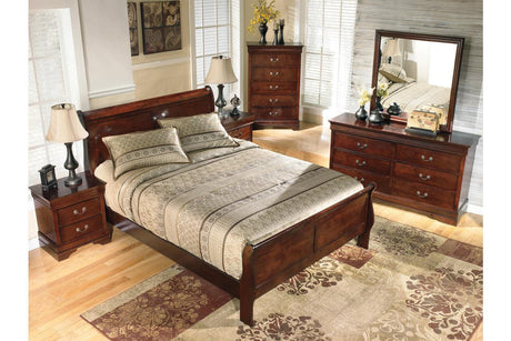Alisdair Reddish Brown King Sleigh Bed by Ashley at Eve Furniture