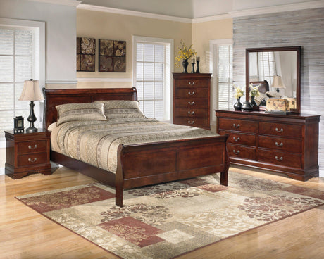 Alisdair Reddish Brown Sleigh Bedroom Set by Ashley at Eve Furniture