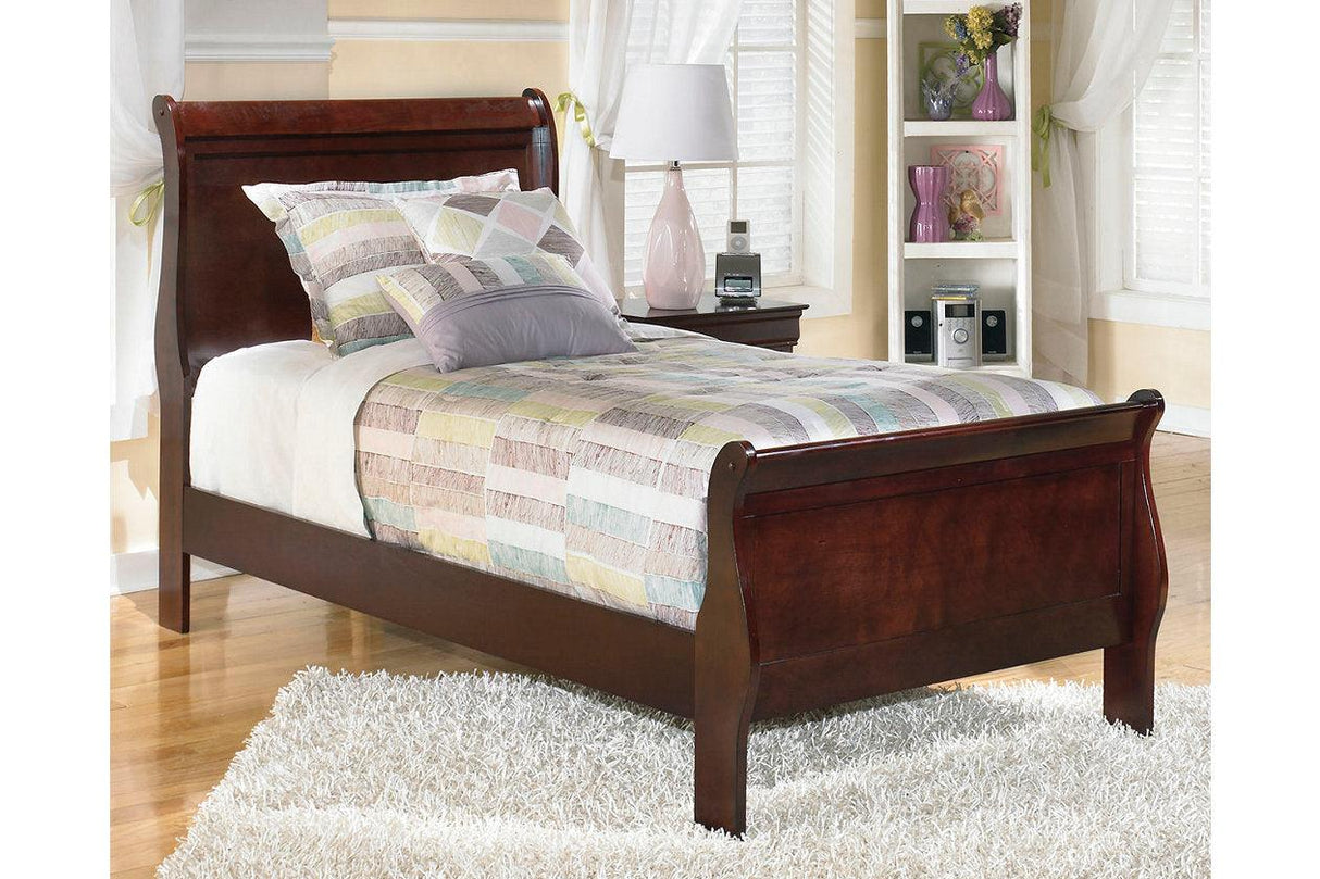 Alisdair Reddish Brown Twin Sleigh Bed by Ashley at Eve Furniture