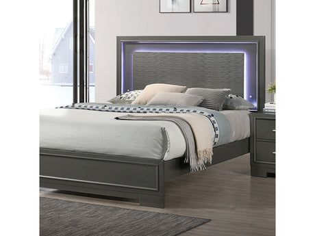 Alison Metallic Gray 4-Piece Queen Bedroom Set by Furniture of America at Eve Furniture