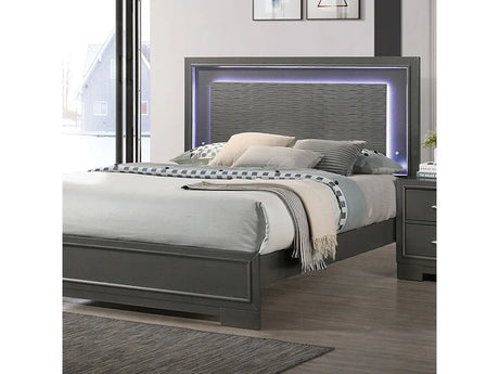 Alison Metallic Gray 5-Piece Queen Bedroom Set by Furniture of America at Eve Furniture