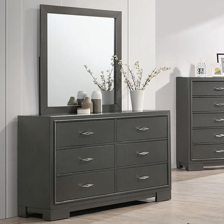 Alison Metallic Gray 4-Piece Queen Bedroom Set by Furniture of America at Eve Furniture