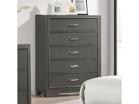 Alison Metallic Gray 5-Piece Queen Bedroom Set by Furniture of America at Eve Furniture