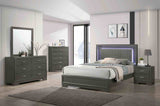 Alison Metallic Gray California King Bed