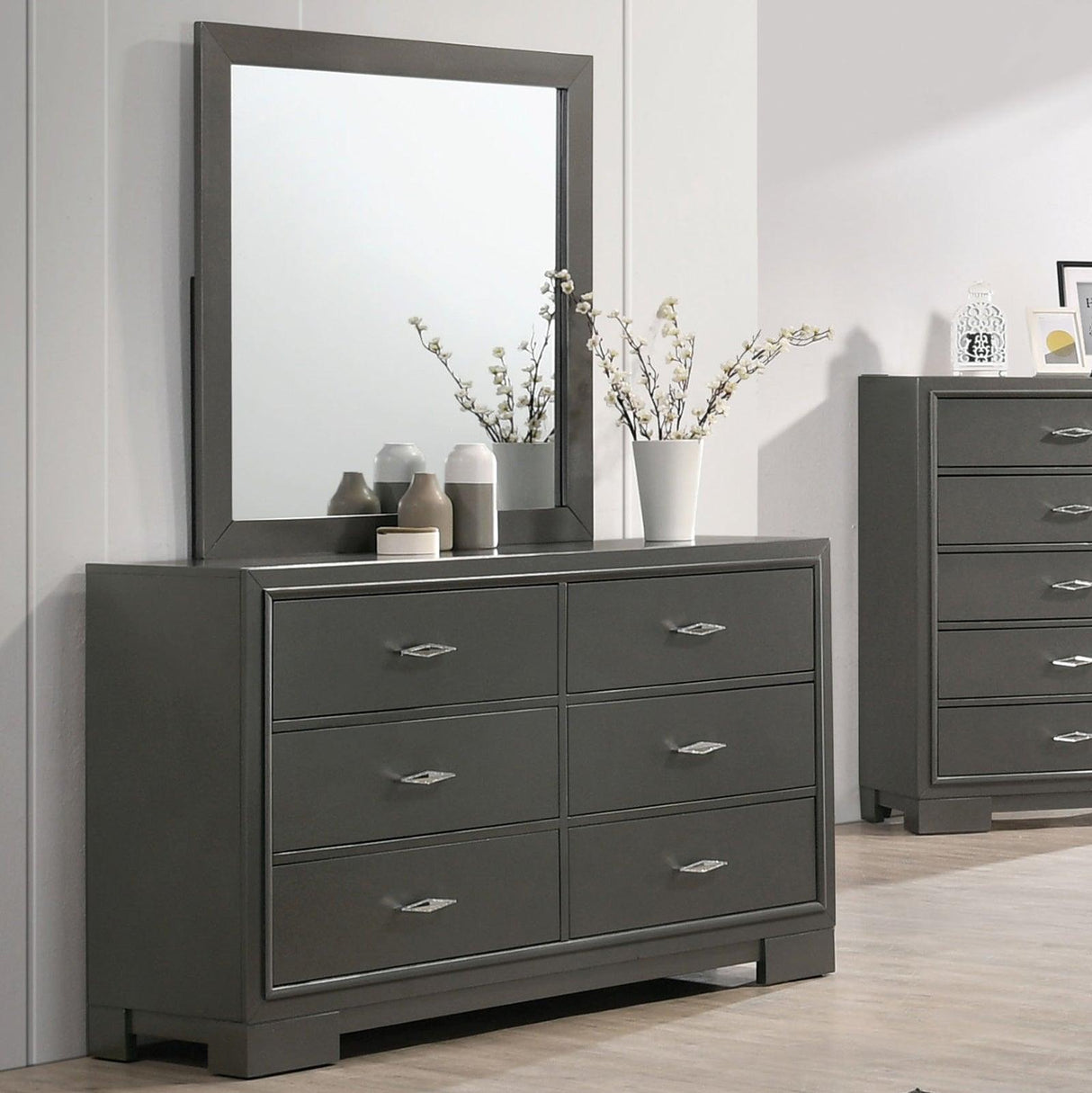 Alison Metallic Gray Dresser by Furniture of America at Eve Furniture