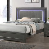 Alison Metallic Gray King Bed by Furniture of America at Eve Furniture