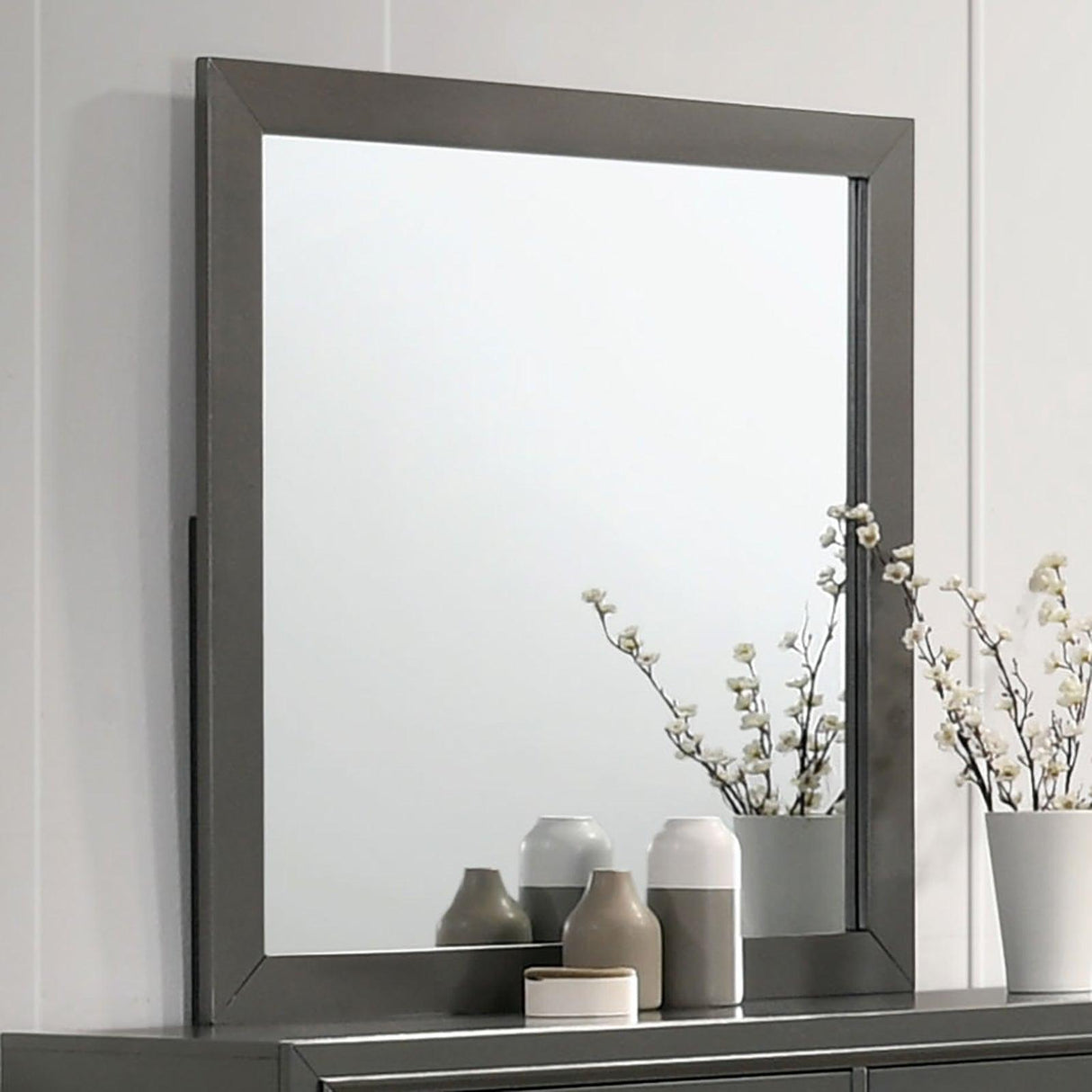 Alison Metallic Gray Mirror by Furniture of America at Eve Furniture