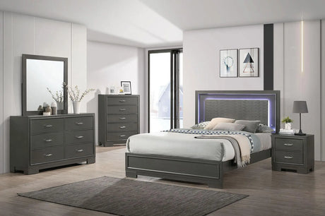 Alison Metallic Gray Queen Bed by Furniture of America at Eve Furniture