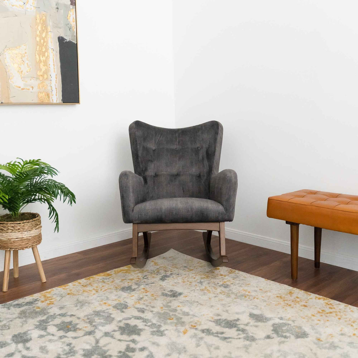 Alistair Gray Fabric Rocking Chair by Ashcroft Furniture at Eve Furniture