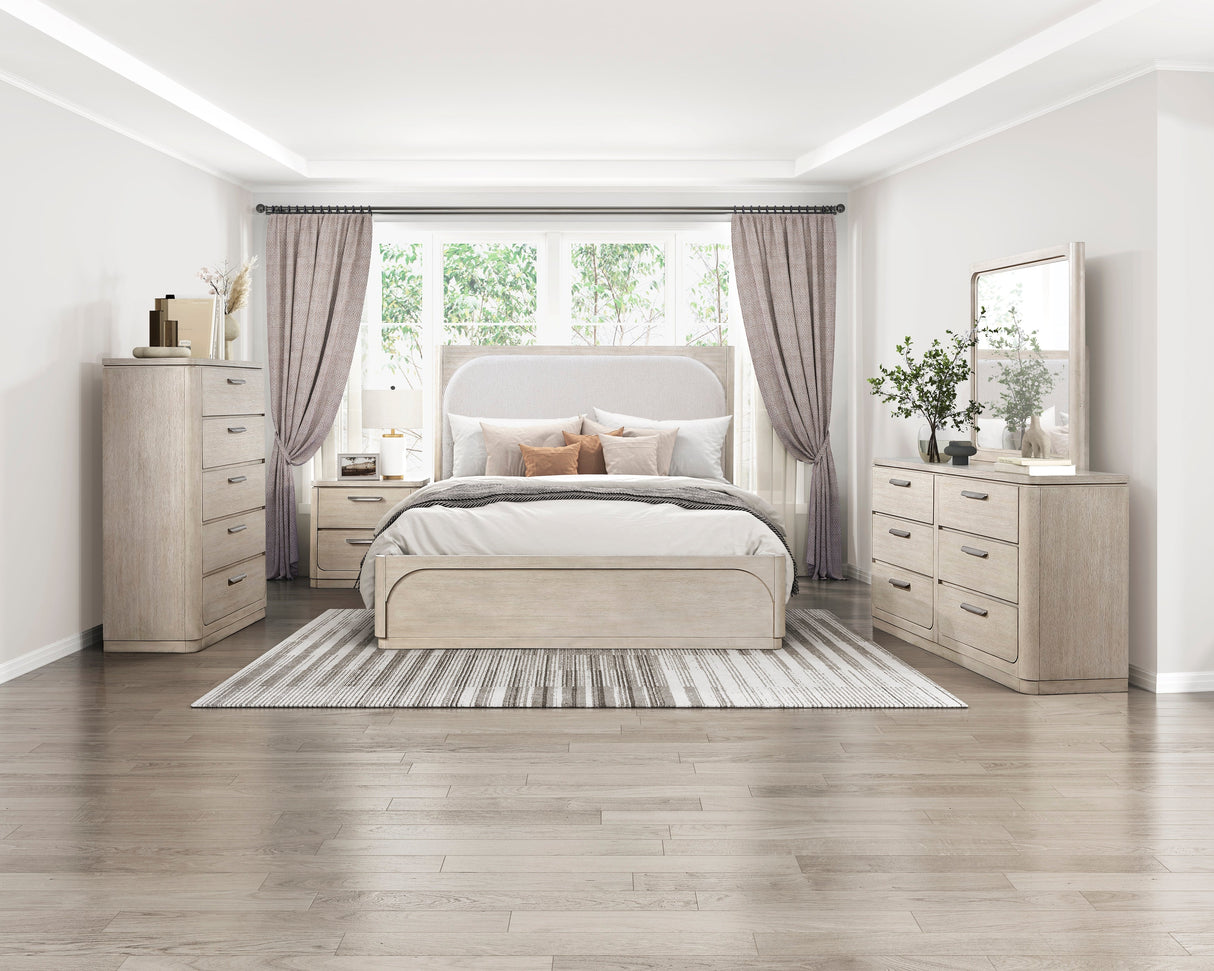 Alita Beige/Light Gray Natural Bedroom Set by Homelegance at Eve Furniture