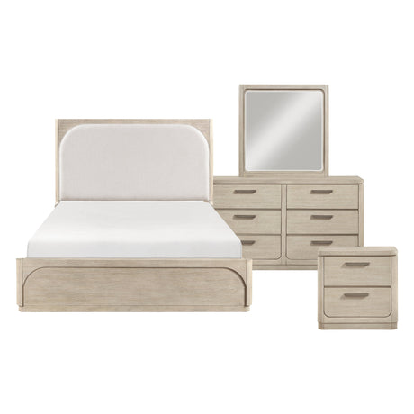Alita Beige/Light Gray Natural Queen 4-Piece Bedroom Set by Homelegance at Eve Furniture