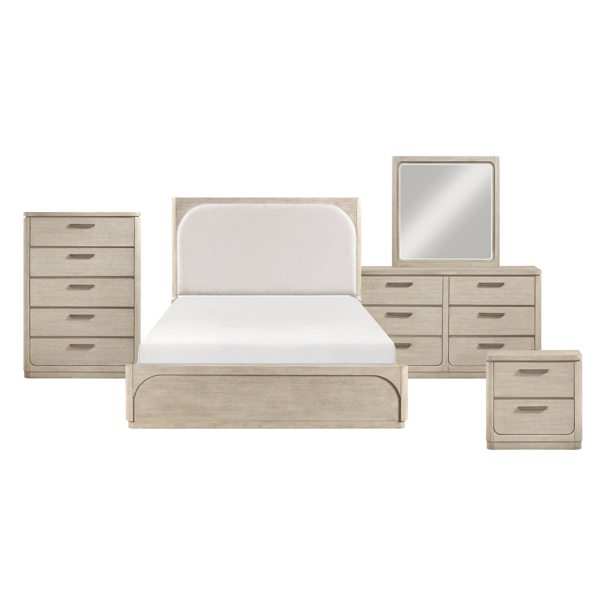 Alita Beige/Light Gray Natural Queen 5-Piece Bedroom Set by Homelegance at Eve Furniture