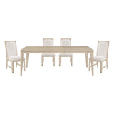 Alita Light Gray Natural 5-Piece Expandable Dining Set by Homelegance at Eve Furniture