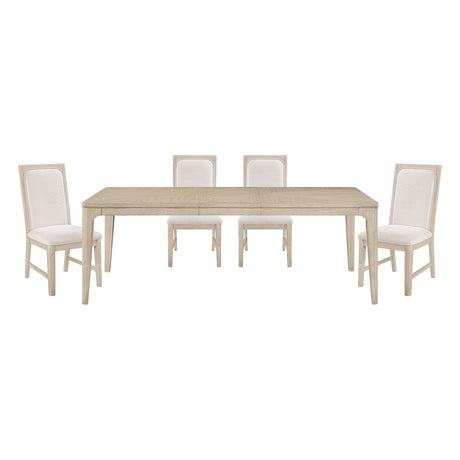 Alita Light Gray Natural 5-Piece Expandable Dining Set by Homelegance at Eve Furniture