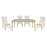 Alita Light Gray Natural 5-Piece Expandable Dining Set by Homelegance at Eve Furniture