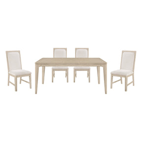 Alita Light Gray Natural 5-Piece Expandable Dining Set by Homelegance at Eve Furniture