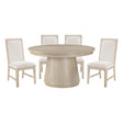 Alita Light Gray Natural 5-Piece Round Dining Set by Homelegance at Eve Furniture