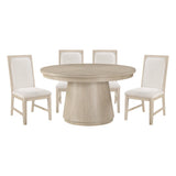 Alita Light Gray Natural 5-Piece Round Dining Set by Homelegance at Eve Furniture