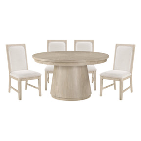 Alita Light Gray Natural 5-Piece Round Dining Set by Homelegance at Eve Furniture
