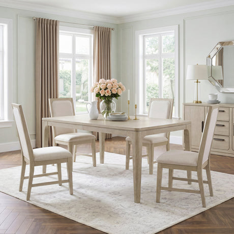 Alita Light Gray Natural 7-Piece Expandable Dining Set by Homelegance at Eve Furniture