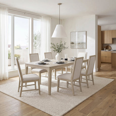 Alita Light Gray Natural 7-Piece Expandable Dining Set by Homelegance at Eve Furniture