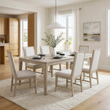 Alita Light Gray Natural 7-Piece Expandable Dining Set by Homelegance at Eve Furniture