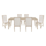 Alita Light Gray Natural 7-Piece Expandable Dining Set by Homelegance at Eve Furniture