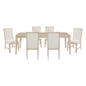 Alita Light Gray Natural 7-Piece Expandable Dining Set by Homelegance at Eve Furniture