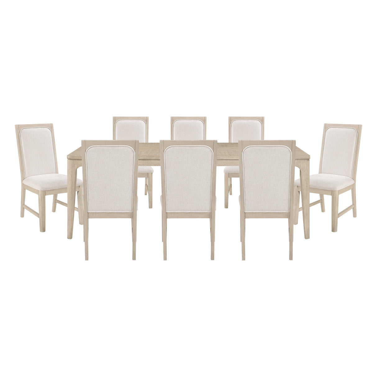 Alita Light Gray Natural 9-Piece Expandable Dining Set by Homelegance at Eve Furniture