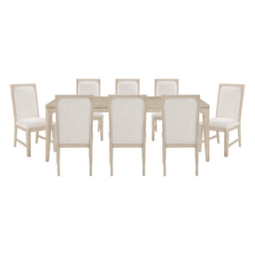 Alita Light Gray Natural 9-Piece Expandable Dining Set by Homelegance at Eve Furniture