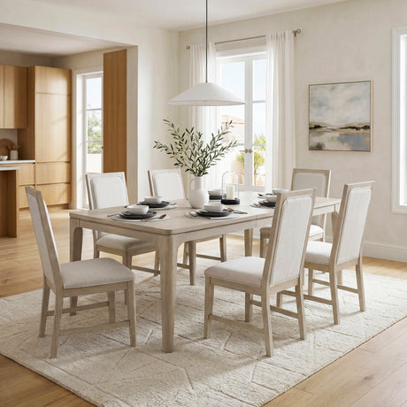 Alita Light Gray Natural Expandable Dining Room Set by Homelegance at Eve Furniture