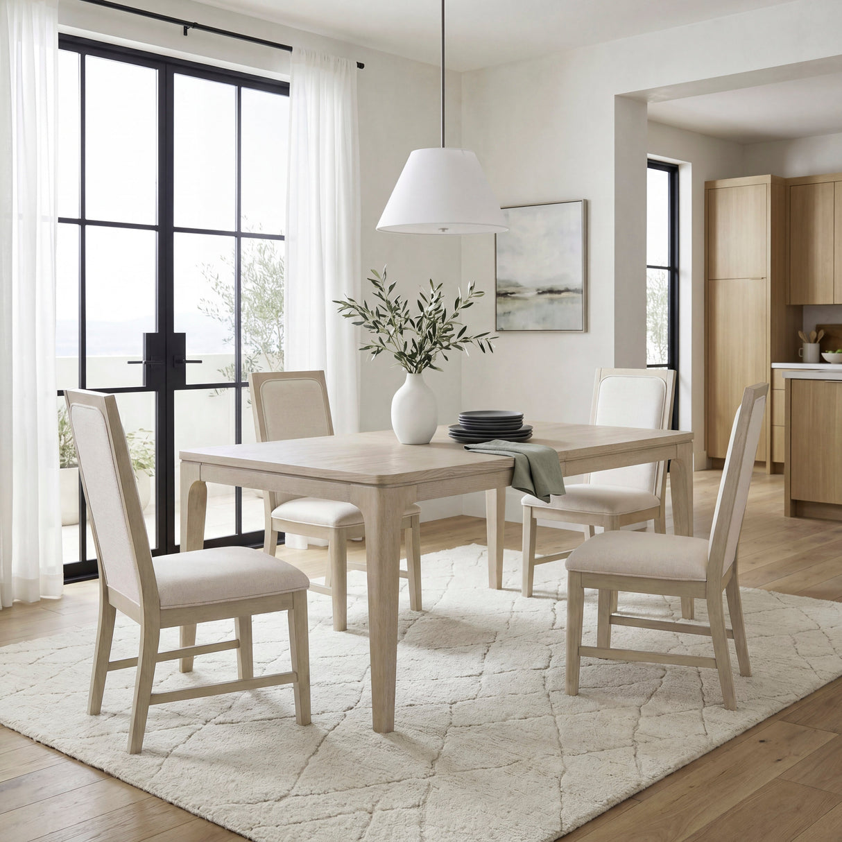 Alita Light Gray Natural Expandable Dining Table by Homelegance at Eve Furniture