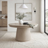 Alita Light Gray Natural Round Dining Table by Homelegance at Eve Furniture
