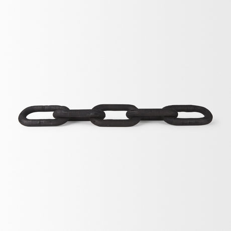 Alix 29.0L x 5.0W x 5.0H Black Wood Link Chain Decorative Object by Mercana at Eve Furniture