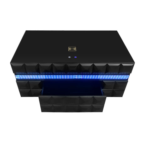 Alix Black Coffee Table and End Table by New Era Innovations at Eve Furniture