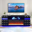 Alix Black TV Stand and Fire Place by New Era Innovations at Eve Furniture