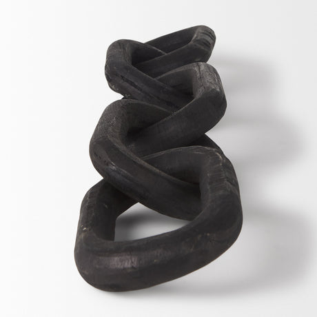 Alix Black Wood Link Chain Decorative Object by Mercana at Eve Furniture
