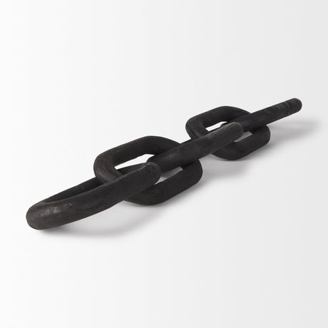 Alix Black Wood Link Chain Decorative Object by Mercana at Eve Furniture