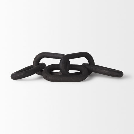 Alix Black Wood Link Chain Decorative Object by Mercana at Eve Furniture