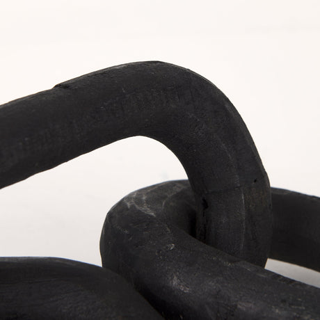 Alix Black Wood Link Chain Decorative Object by Mercana at Eve Furniture