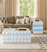 Alix White Coffee Table and End Table by New Era Innovations at Eve Furniture