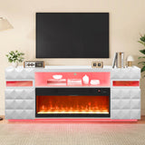 Alix White TV Stand and Fire Place by New Era Innovations at Eve Furniture