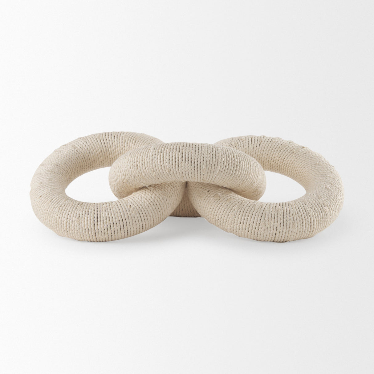 Alize Cotton Rope Wrapped Solid Wood Circular Chain Link Decorative Object by Mercana at Eve Furniture